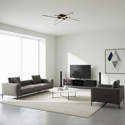 Brilagi - LED таванен плафон STRIPES LED/37W/230V 68x68 cm черен