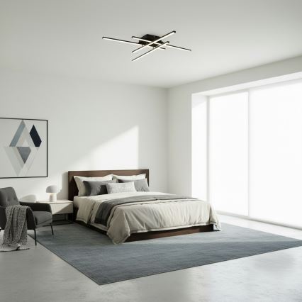 Brilagi - LED таванен плафон STRIPES LED/37W/230V 68x68 cm черен