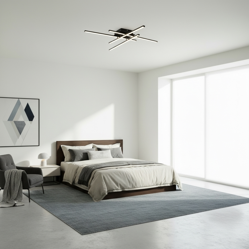 Brilagi - LED таванен плафон STRIPES LED/37W/230V 68x68 cm черен