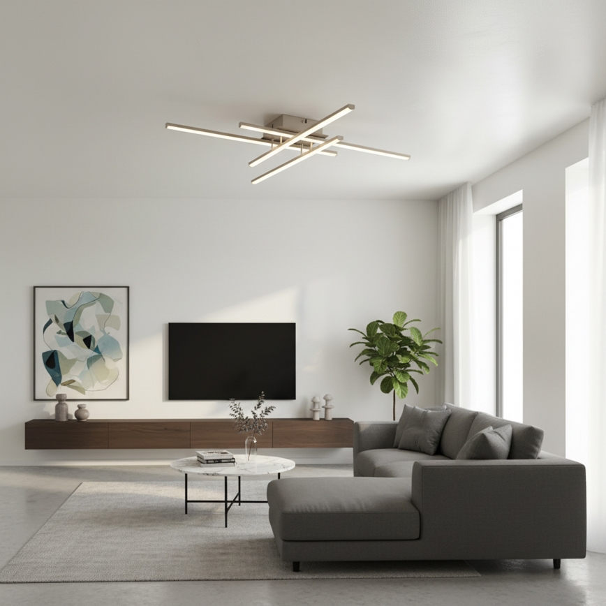 Brilagi - LED плафон STRIPES LED/37W/230V 68x68 см сребрист