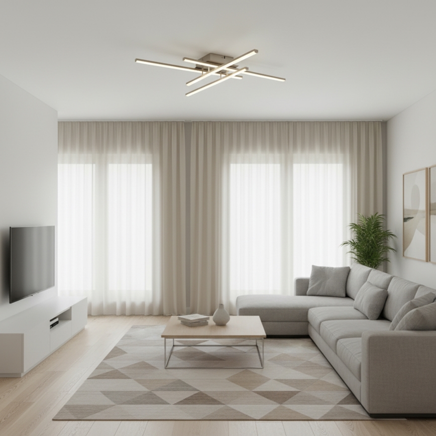 Brilagi - LED плафон STRIPES LED/37W/230V 68x68 см сребрист