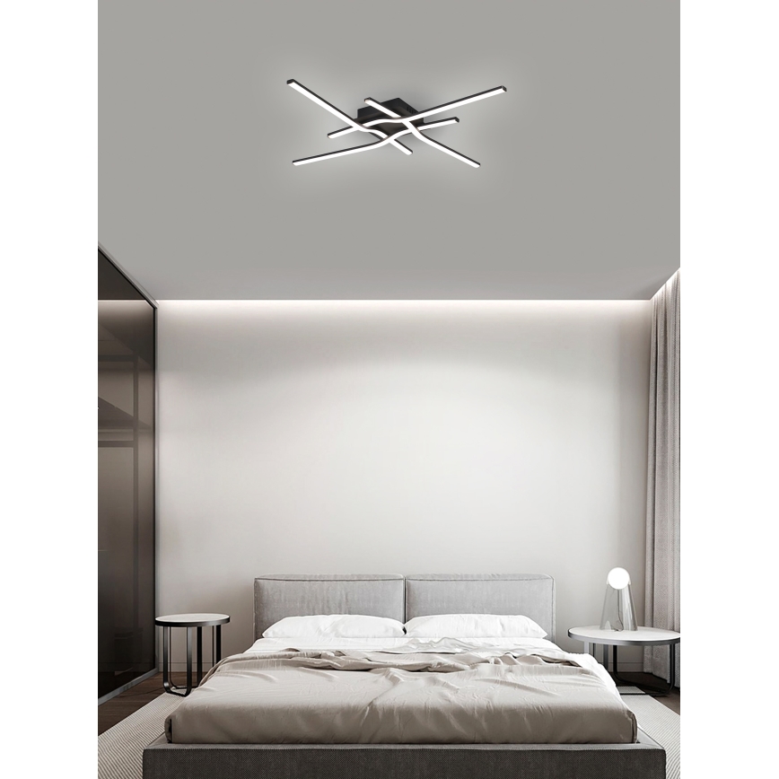 Brilagi - LED таванно осветително тяло STRIPES LED/38W/230V 68x68 cm черно