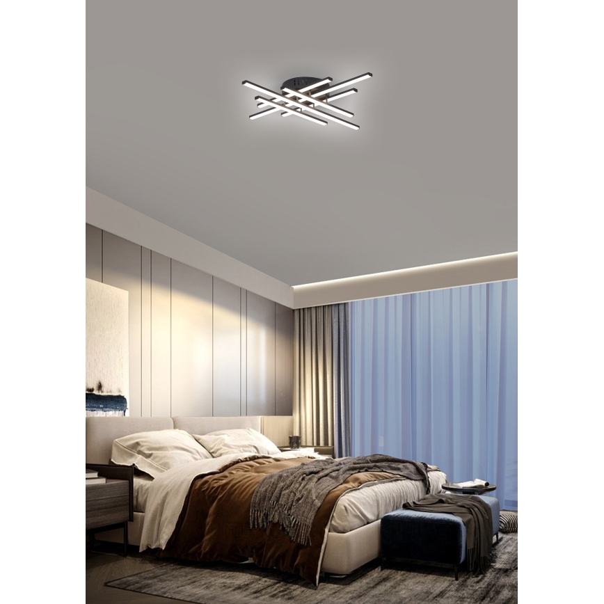 Brilagi - LED таванен плафон STRIPES LED/42W/230V 51x51 cm черен