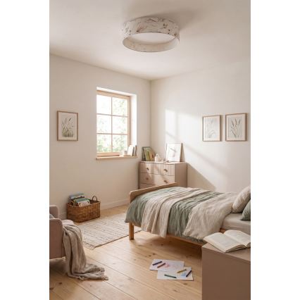 Brilagi - LED таванно осветително тяло VELVET SIMPLE LED/24W/230V 3000K Ø 45 см бяло/с флорален мотив