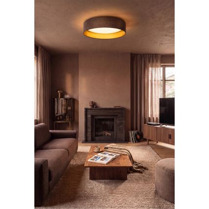 Brilagi - LED плафон VELVET SIMPLE LED/24W/230V 3000K диаметър 45 см кафяв/златист