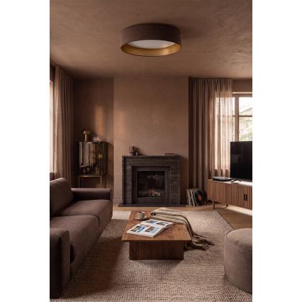 Brilagi - LED плафон VELVET SIMPLE LED/24W/230V 3000K диаметър 45 см кафяв/златист