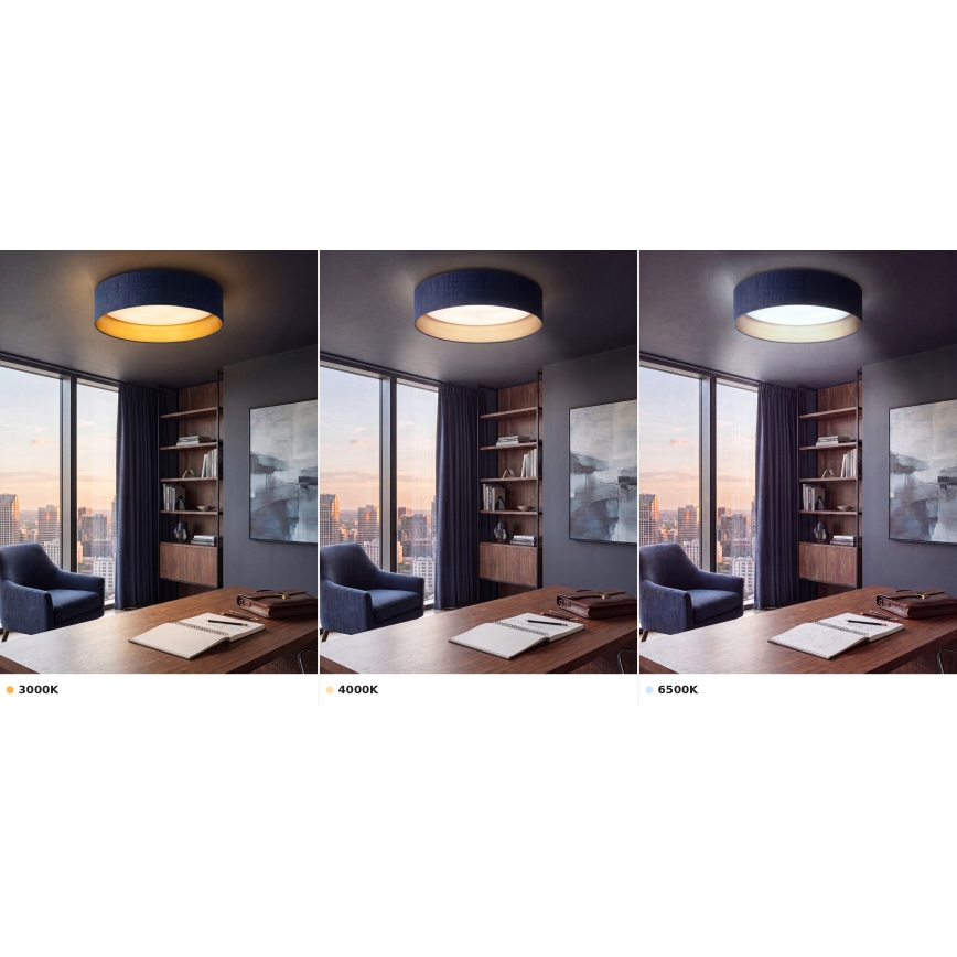 BRILAGI - LED таванен плафон VELVET VARI LED/24W/230V 3000/4000/6500K Ø 45 см синьо/златисто