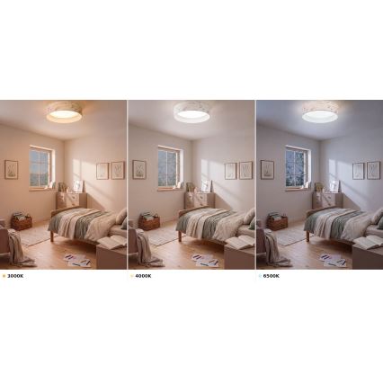 Brilagi - LED таванен плафон VELVET VARI LED/24W/230V 3000/4000/6500K Ø 45 cm бял/цветя