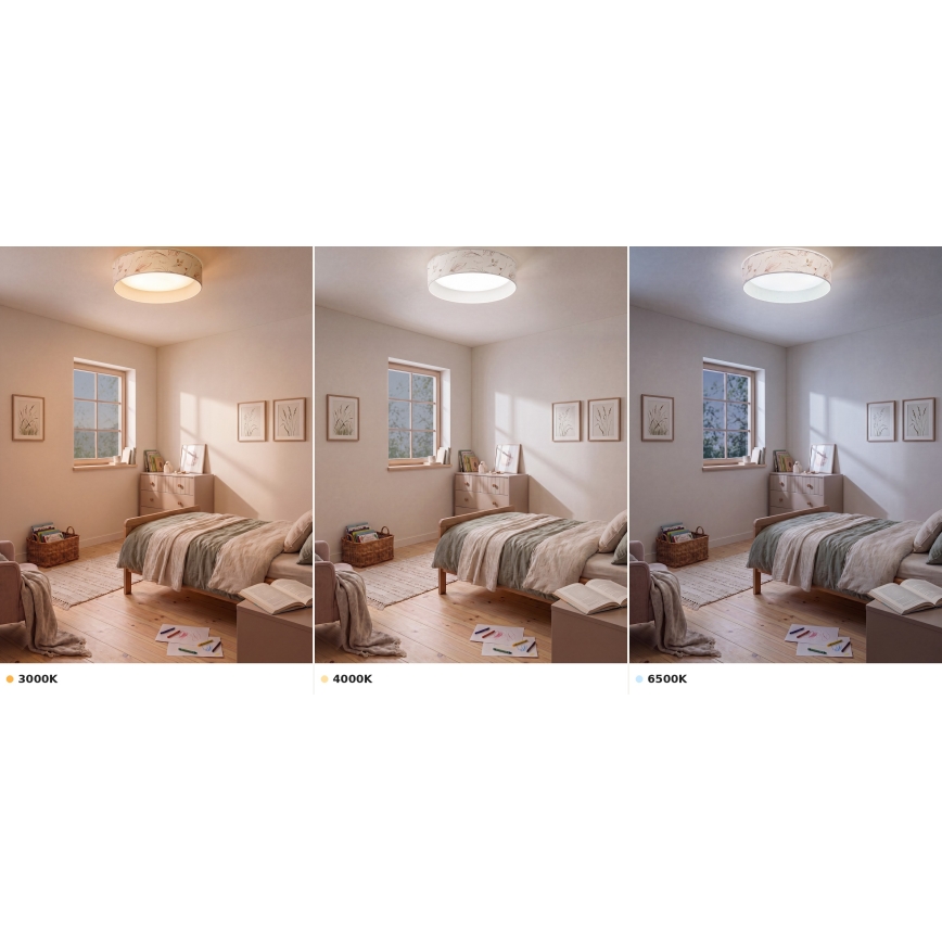 Brilagi - LED таванен плафон VELVET VARI LED/24W/230V 3000/4000/6500K Ø 45 cm бял/цветя