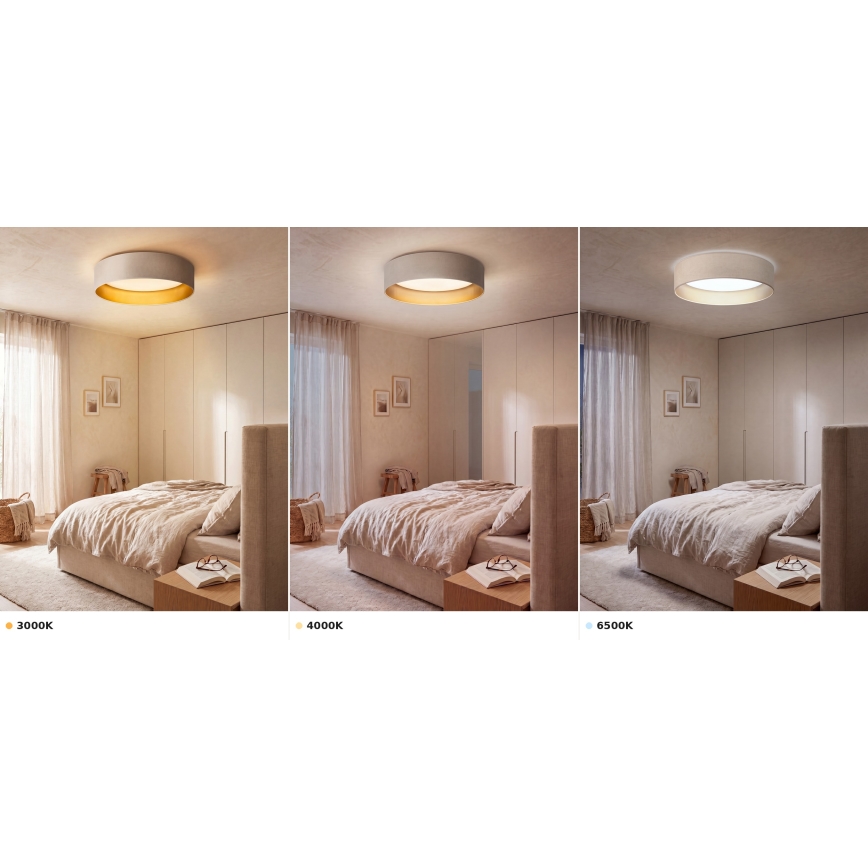 Brilagi - LED таванен плафон VELVET VARI LED/24W/230V 3000/4000/6500K Ø 45 см кремав/златист