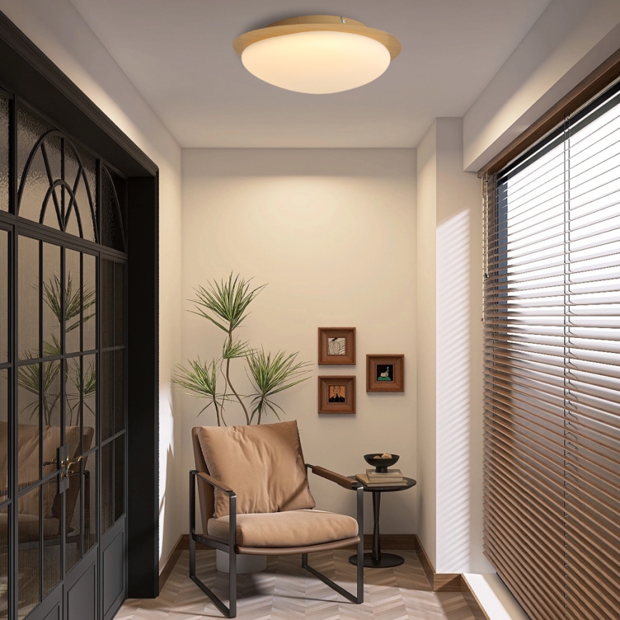 Brilagi - LED таванно осветително тяло VISBY WOOD LED/18W/230V Ø 38 см кафяво