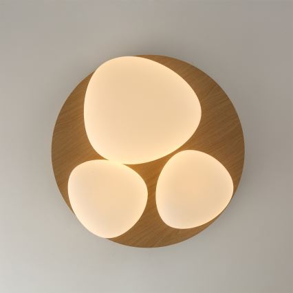 Brilagi - LED таванно осветително тяло VISBY WOOD LED/36W/230V Ø 50 см, кафяво