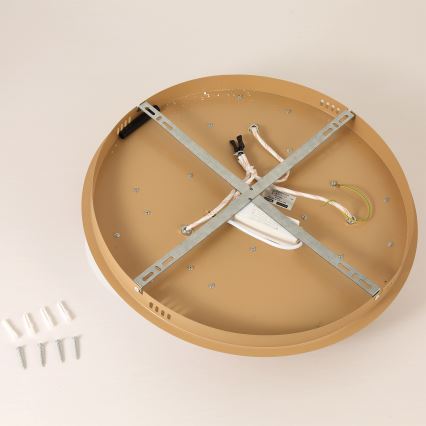 Brilagi - LED таванно осветително тяло VISBY WOOD LED/36W/230V Ø 50 см, кафяво