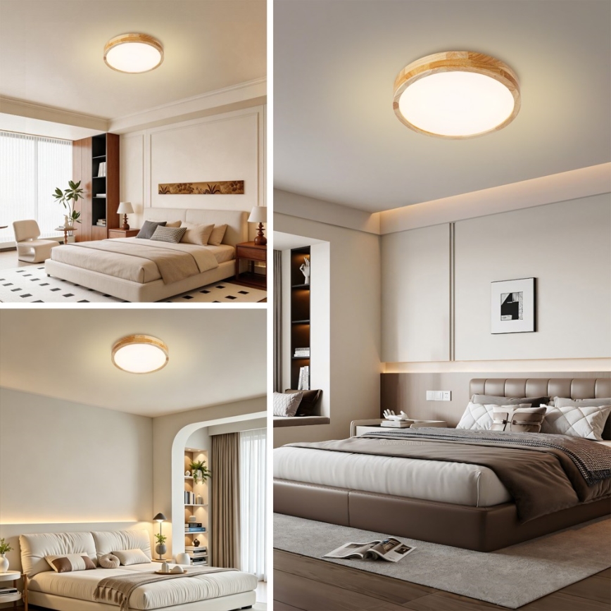 Brilagi - LED таванно осветително тяло WOODLINE LED/24W/230V 3000/4000/6000K дъб, Ø 30 см