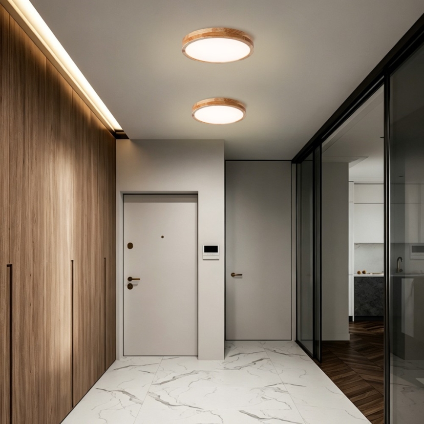 Brilagi - LED таванно осветително тяло WOODLINE LED/24W/230V 3000/4000/6000K дъб, Ø 30 см