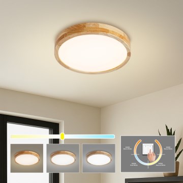 Brilagi - LED таванно осветително тяло WOODLINE LED/24W/230V 3000/4000/6000K дъб, Ø 30 см
