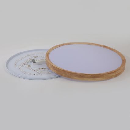 Brilagi - LED таванно осветително тяло WOODROUND LED/40W/230V 3000/4000/6000K Ø 60 см дървено CRI 90