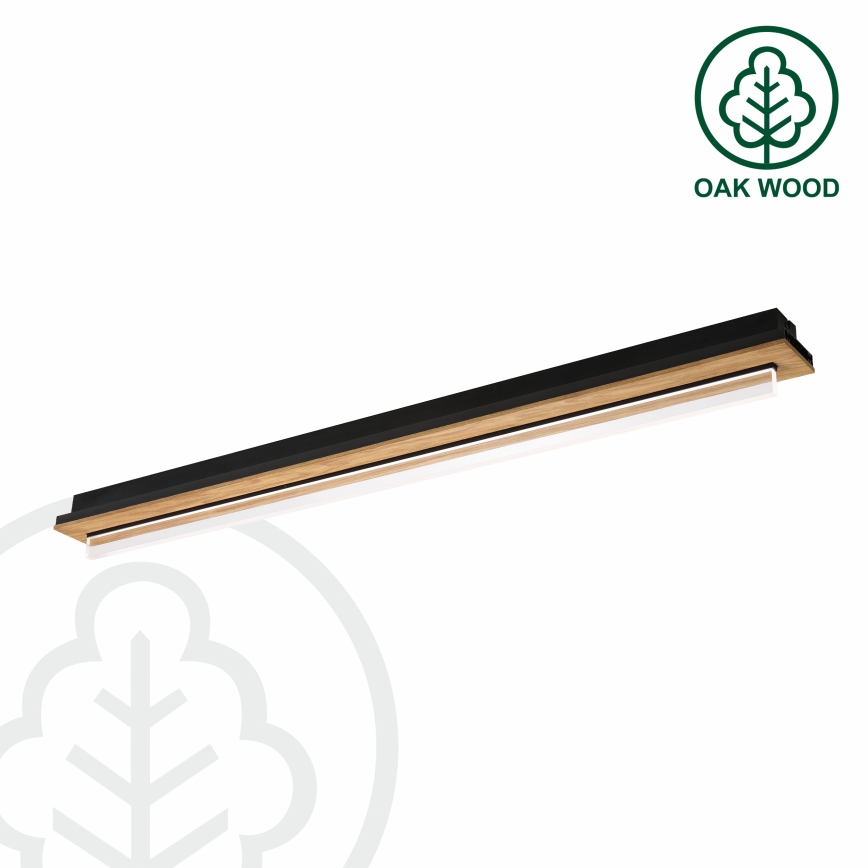 Brilagi - LED таванно осветително тяло WOODY FLAT LED/25W/230V 118 cm дъб/черно
