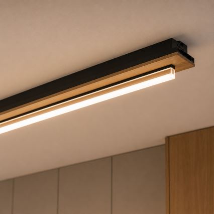 Brilagi - LED таванно осветително тяло WOODY FLAT LED/25W/230V 118 cm дъб/черно
