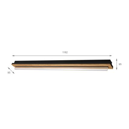 Brilagi - LED таванно осветително тяло WOODY FLAT LED/25W/230V 118 cm дъб/черно