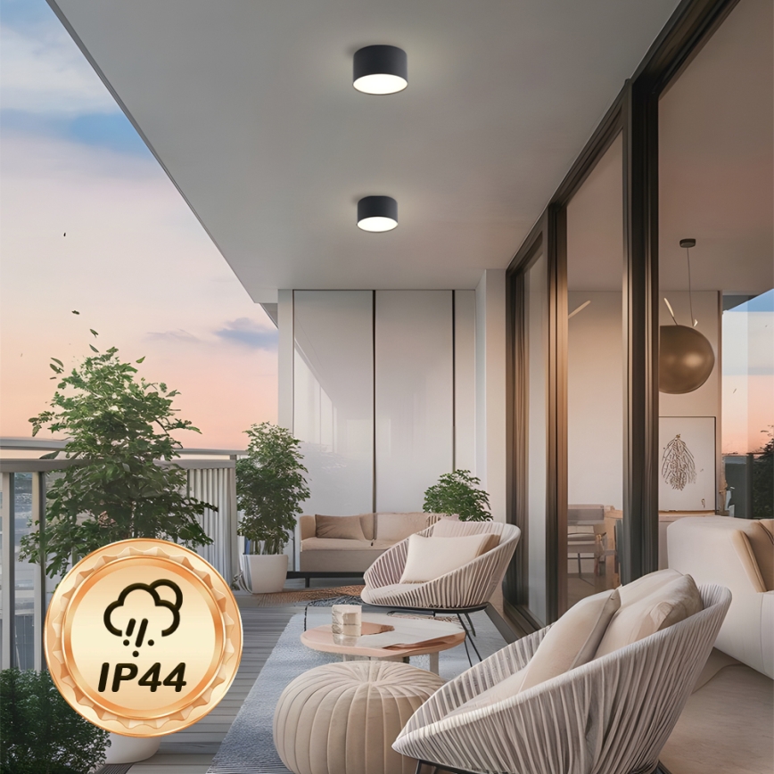 Brilagi - LED таванно осветително тяло за баня FORIS LED/9W/230V, Ø 9 см, черно, IP44