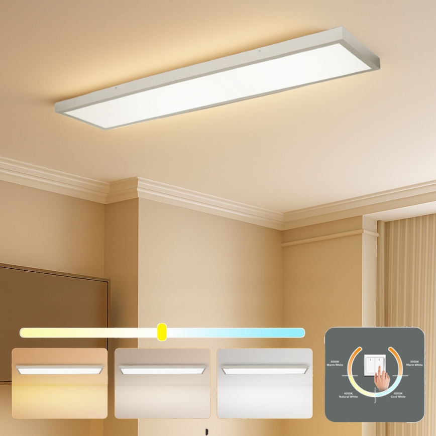 Brilagi - LED таванно осветително тяло за баня FRAME LED/50W/230V 3000/4000/6000K 120x30 см IP44 сребристо