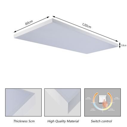 Brilagi - LED таванно осветително тяло за баня FRAME LED/96W/230V 120x60 cm 3000/4000/6000K IP44 бяло