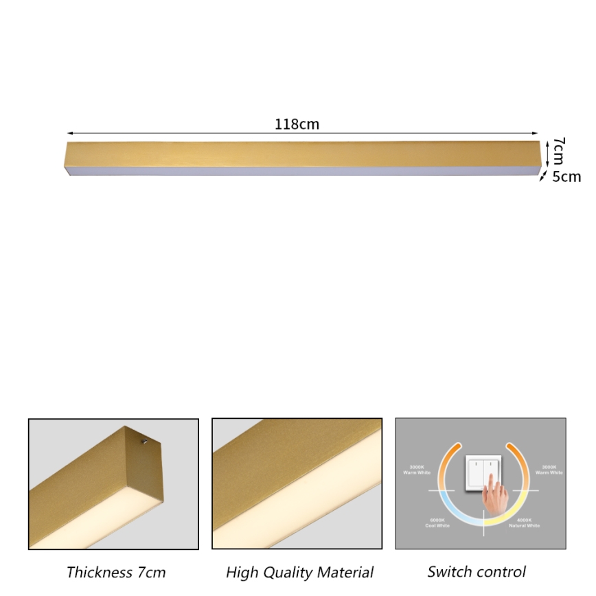 Brilagi - LED таванно осветително тяло за баня SLEEKLINE LED/40W/230V 3000/4500/6000K златисто IP44