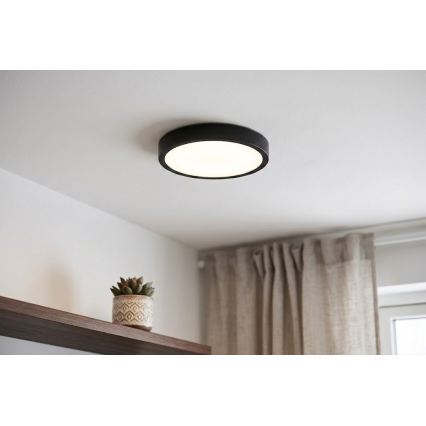 BRILAGI - LED плафон за баня със сензор ZENNA LED/12W/230V Ø 25 см IP44 черен + дистанционно управление