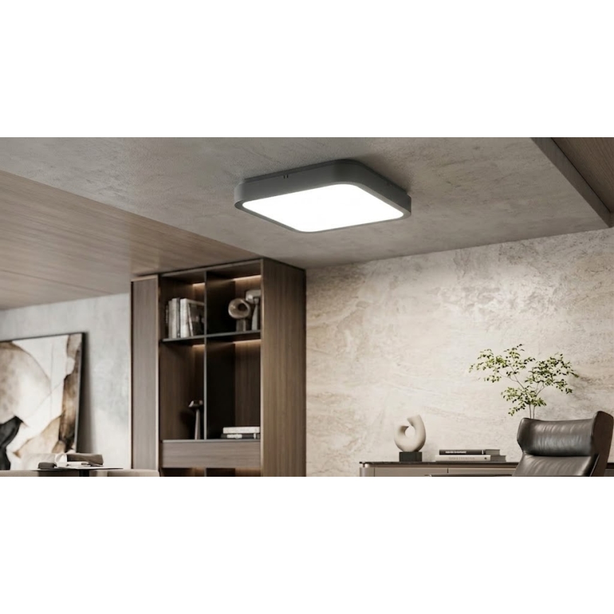 BRILAGI - LED таванно осветително тяло за баня с вграден сензор ZENNA LED/18W/230V 28,5x28,5 cm IP44 антрацит + дистанционно управление