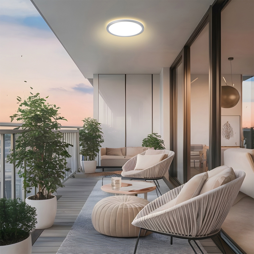 Brilagi - LED таванно осветително тяло за баня ULTRA SLIM LED/12W/230V Ø 22,5 cm сребристо IP54