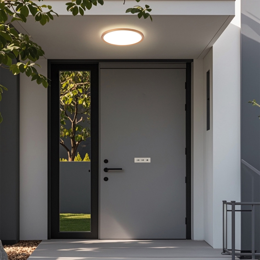 Brilagi - LED таванно осветително тяло за баня ULTRA SLIM LED/18W/230V pr. 30 cm розово злато IP54