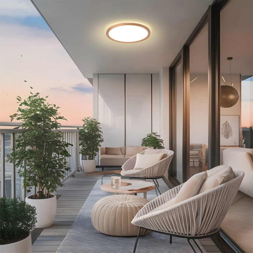 Brilagi - LED таванно осветително тяло за баня ULTRA SLIM LED/18W/230V pr. 30 cm розово злато IP54