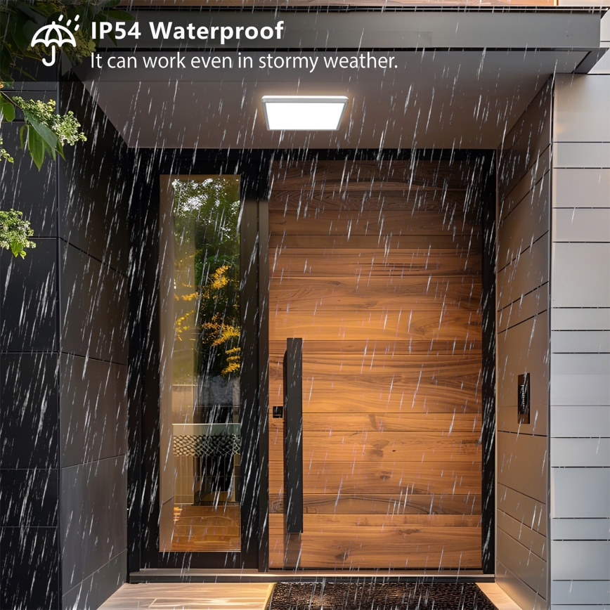 Brilagi - LED плафон за баня ULTRA SLIM LED/24W/230V 42x42 cm сребрист IP54