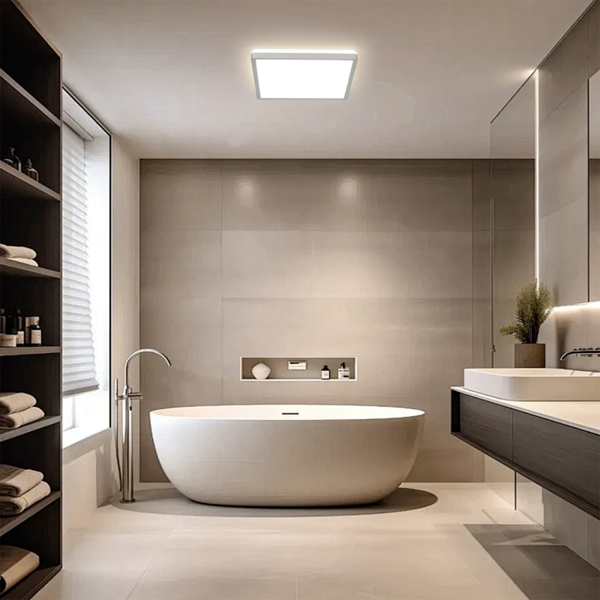 Brilagi - LED плафон за баня ULTRA SLIM LED/24W/230V 42x42 cm сребрист IP54