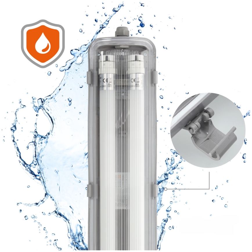Brilagi - LED техническо прахозащитено тръбно осветително тяло OPTIMA T8 2xG13/9W/230V 4000K IP65 67,5 cm