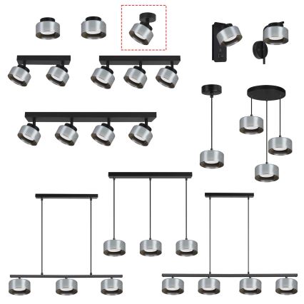 Brilagi - LED Точково осветително тяло AURA LUX 1xGX53/30W/230V Ø 13 см черно/опушено