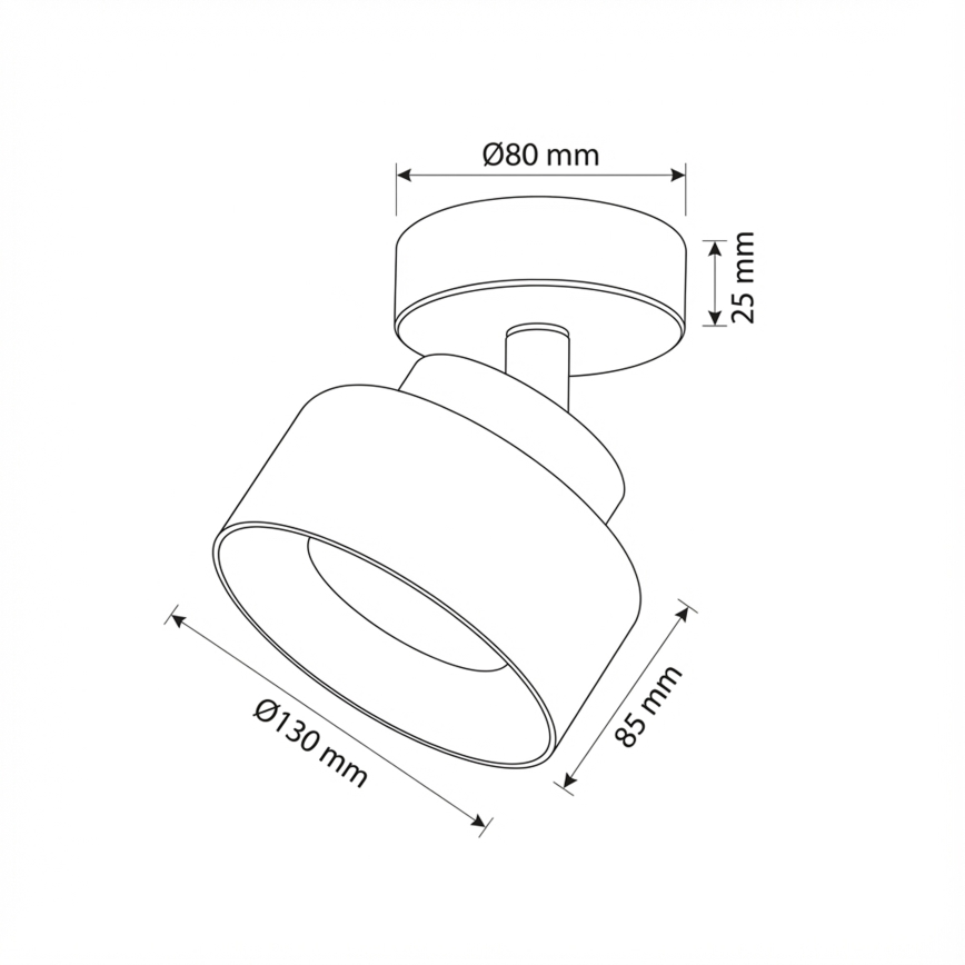 Brilagi - LED Точково осветително тяло AURA LUX 1xGX53/30W/230V Ø 13 см черно/опушено