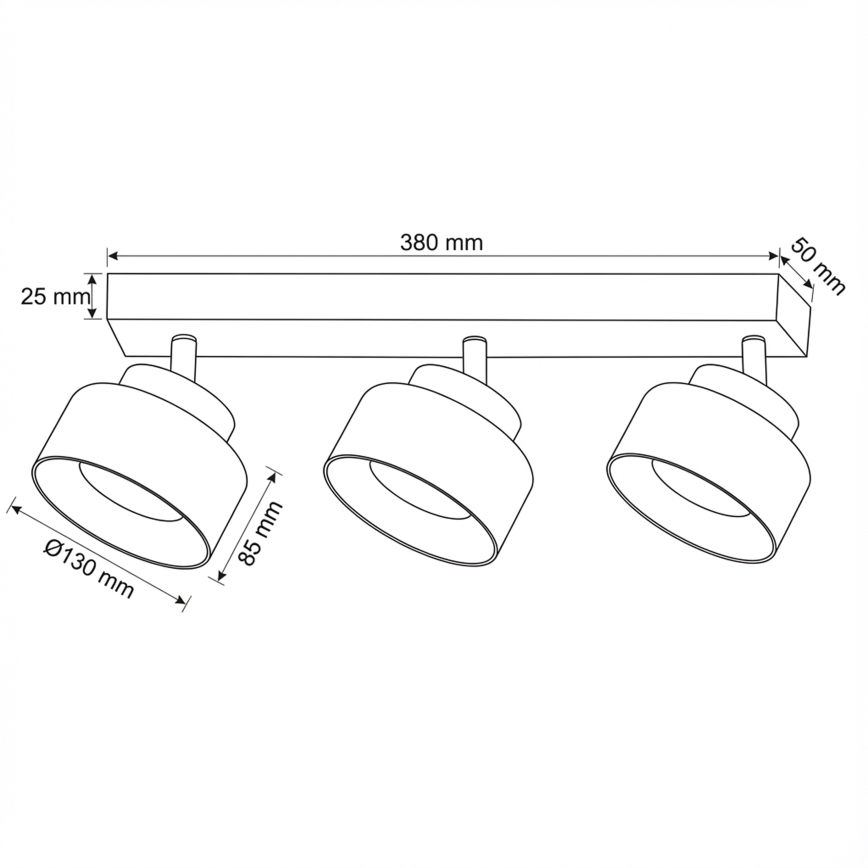 Brilagi - LED Точково осветително тяло AURA LUX 3xGX53/30W/230V черно/опушено