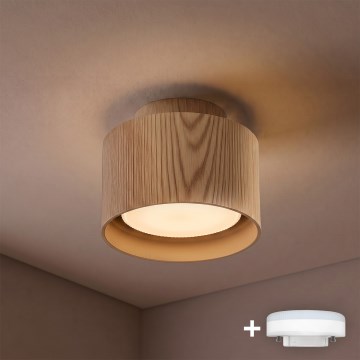 BRILAGI - LED Точково осветително тяло BACKLIT 1xGX53/15W/230V + LED/3W Ø 10 см дъбов декор