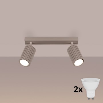 Brilagi - LED точково осветително тяло CRESTO 2xGU10/10W/230V таупе