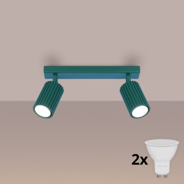 Brilagi - LED точково осветително тяло CRESTO 2xGU10/10W/230V тюркоазено