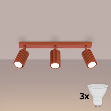 Brilagi - LED точково осветително тяло CRESTO 3xGU10/10W/230V червено