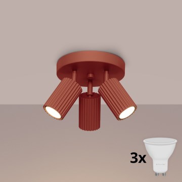 Brilagi - LED точково осветително тяло CRESTO 3xGU10/10W/230V червено