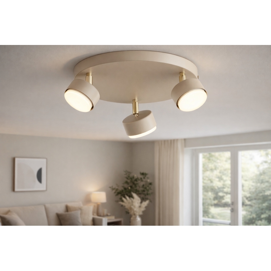 Brilagi - LED точково осветително тяло MONO 3xGX53/30W/230V бежово/златно