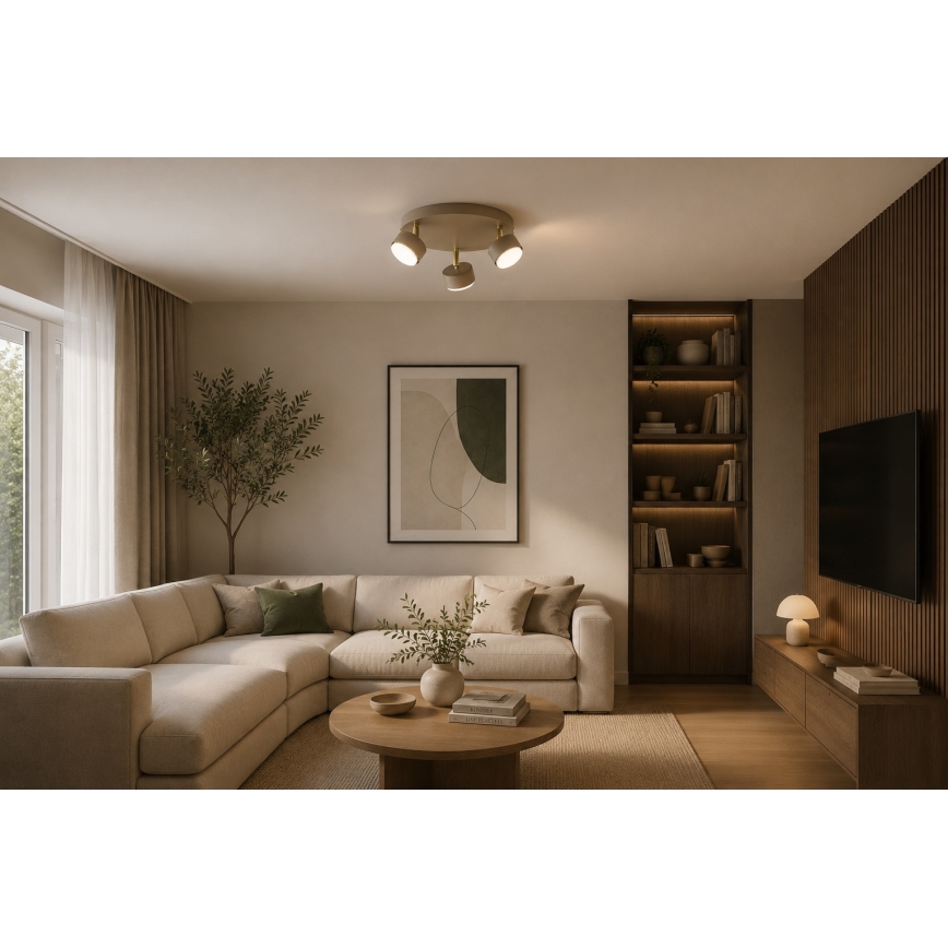Brilagi - LED точково осветително тяло MONO 3xGX53/30W/230V бежово/златно