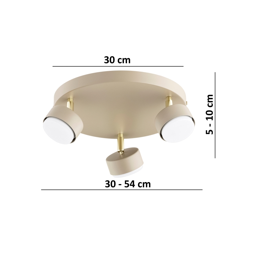 Brilagi - LED точково осветително тяло MONO 3xGX53/30W/230V бежово/златно