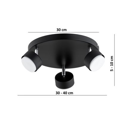 Brilagi - LED точково осветително тяло MONO 3xGX53/30W/230V черно