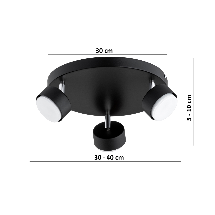Brilagi - LED точково осветително тяло MONO 3xGX53/30W/230V черно