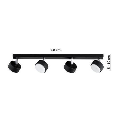 Brilagi - LED точково осветително тяло MONO 4xGX53/30W/230V черно